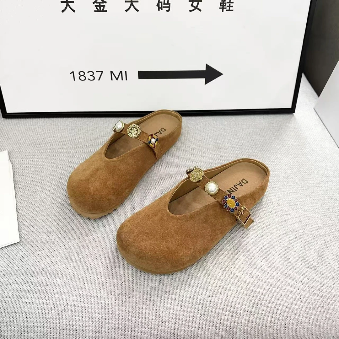 大金大码女鞋40-43精致装饰舒适半托