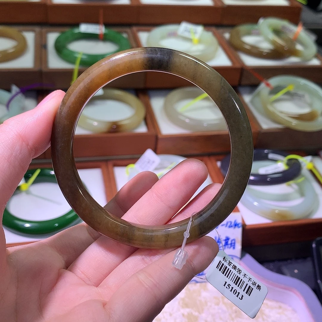 和田玉未镶嵌手镯35 糖青花60