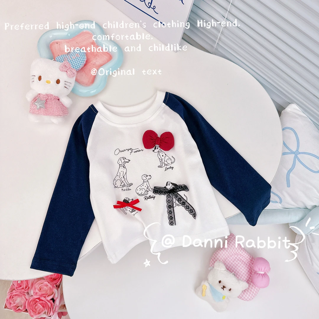 「Dannirabbit」【斑点狗】秋款&线条小狗印花女童打底【G-5078】