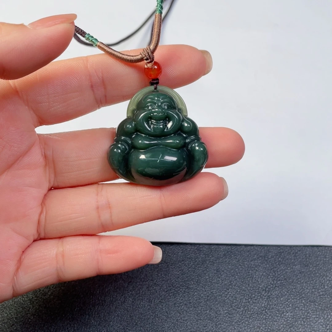 和田玉未镶嵌颈饰佛公37