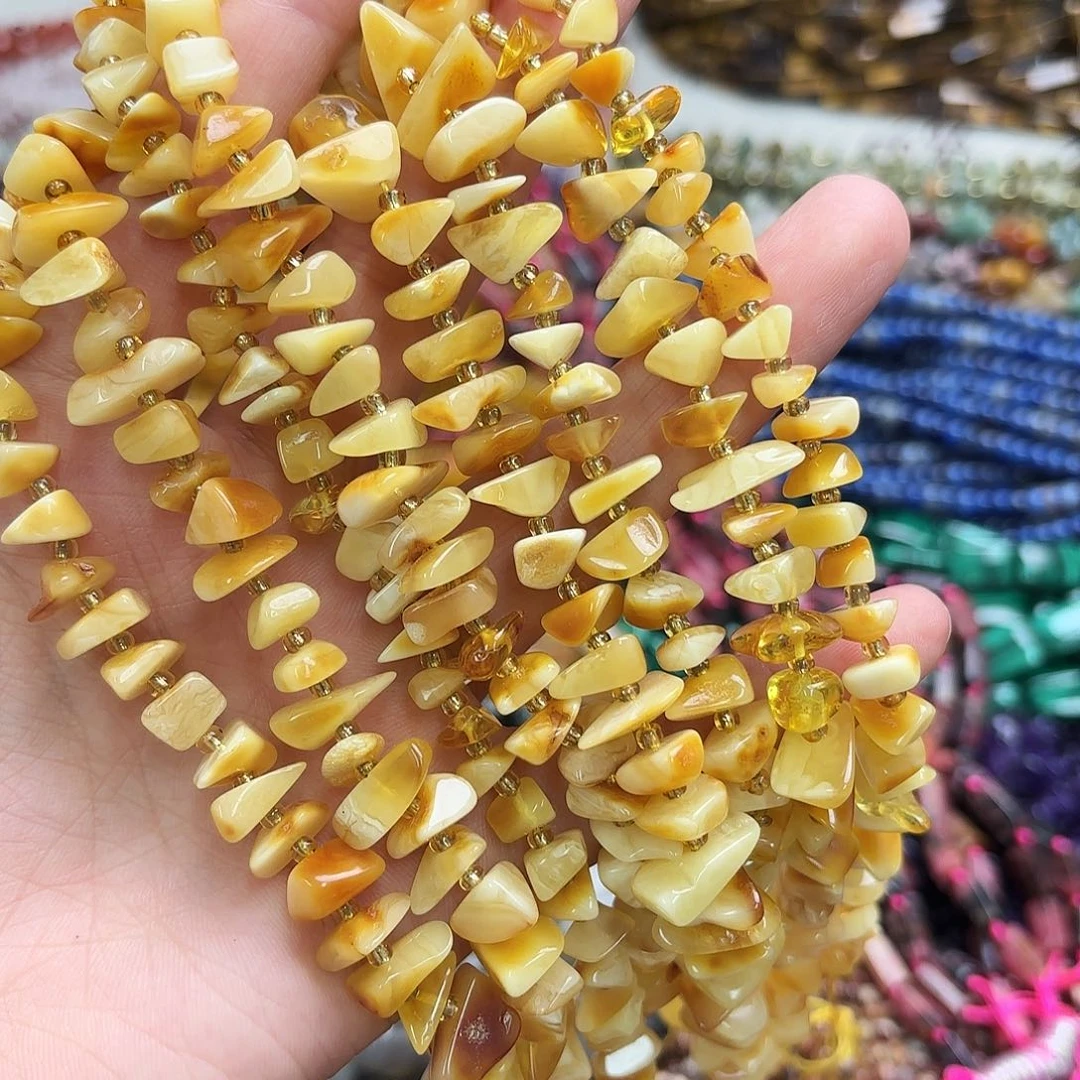 玛瑙/玉髓未镶嵌珠宝半成品卡10-12琥珀蜜蜡随行一条