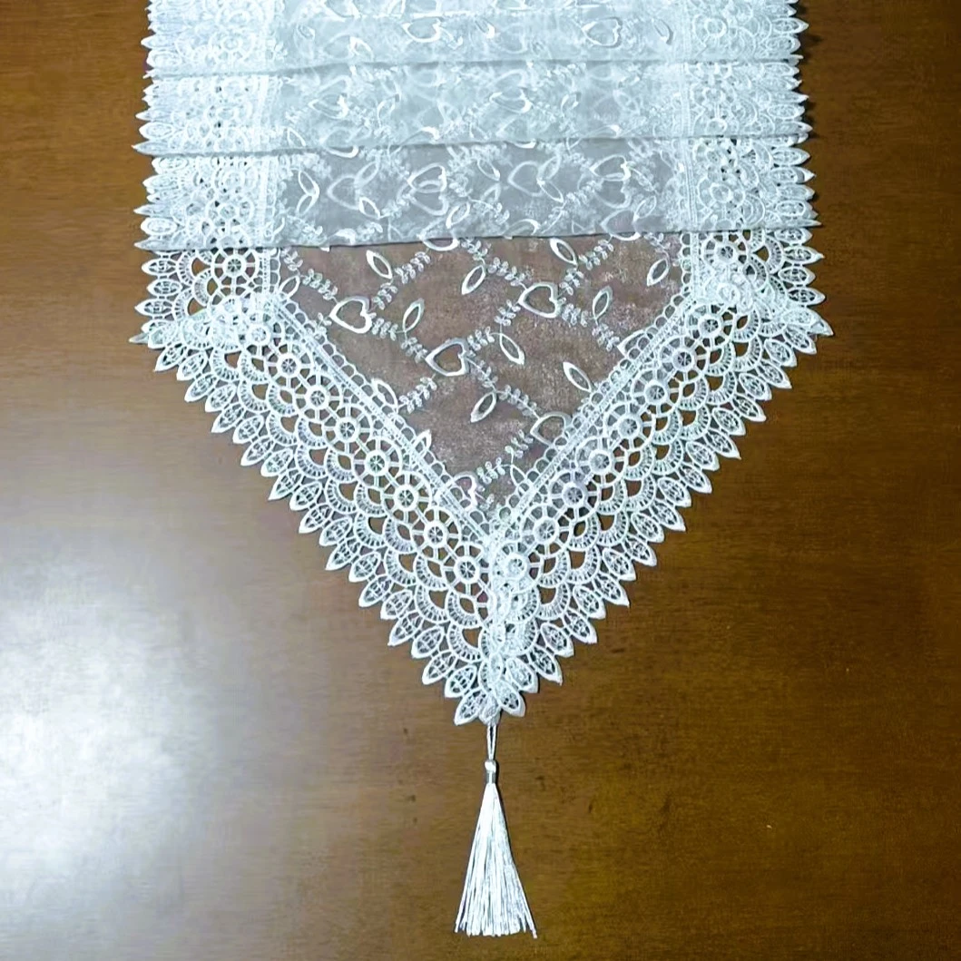 Y53 雪纱白色爱心 (40X180cm桌旗）电视柜，五斗橱五斗柜，茶几巾