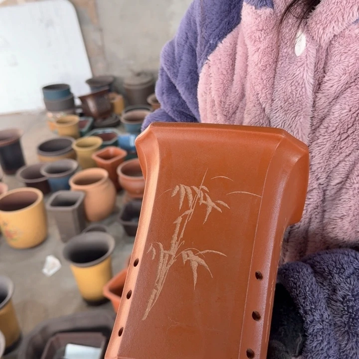 紫砂紫砂花盆口径