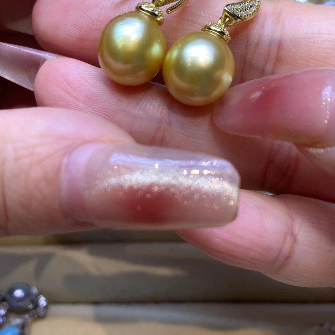 银S925镶嵌耳饰海水珍珠