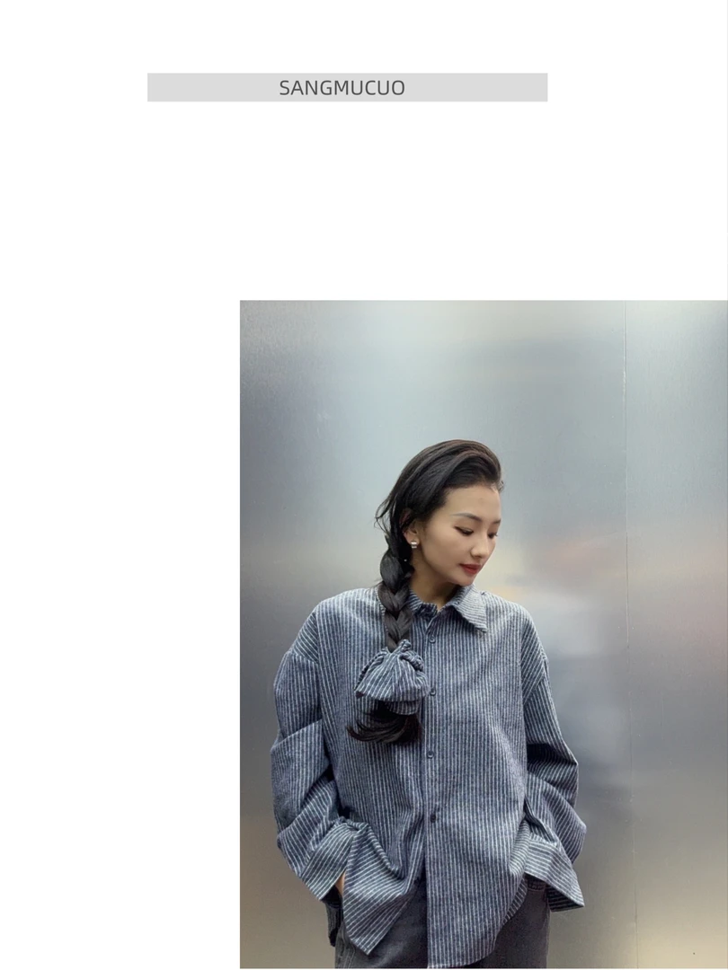 S M C【25｜新款复古双色衬衣配发圈】百搭