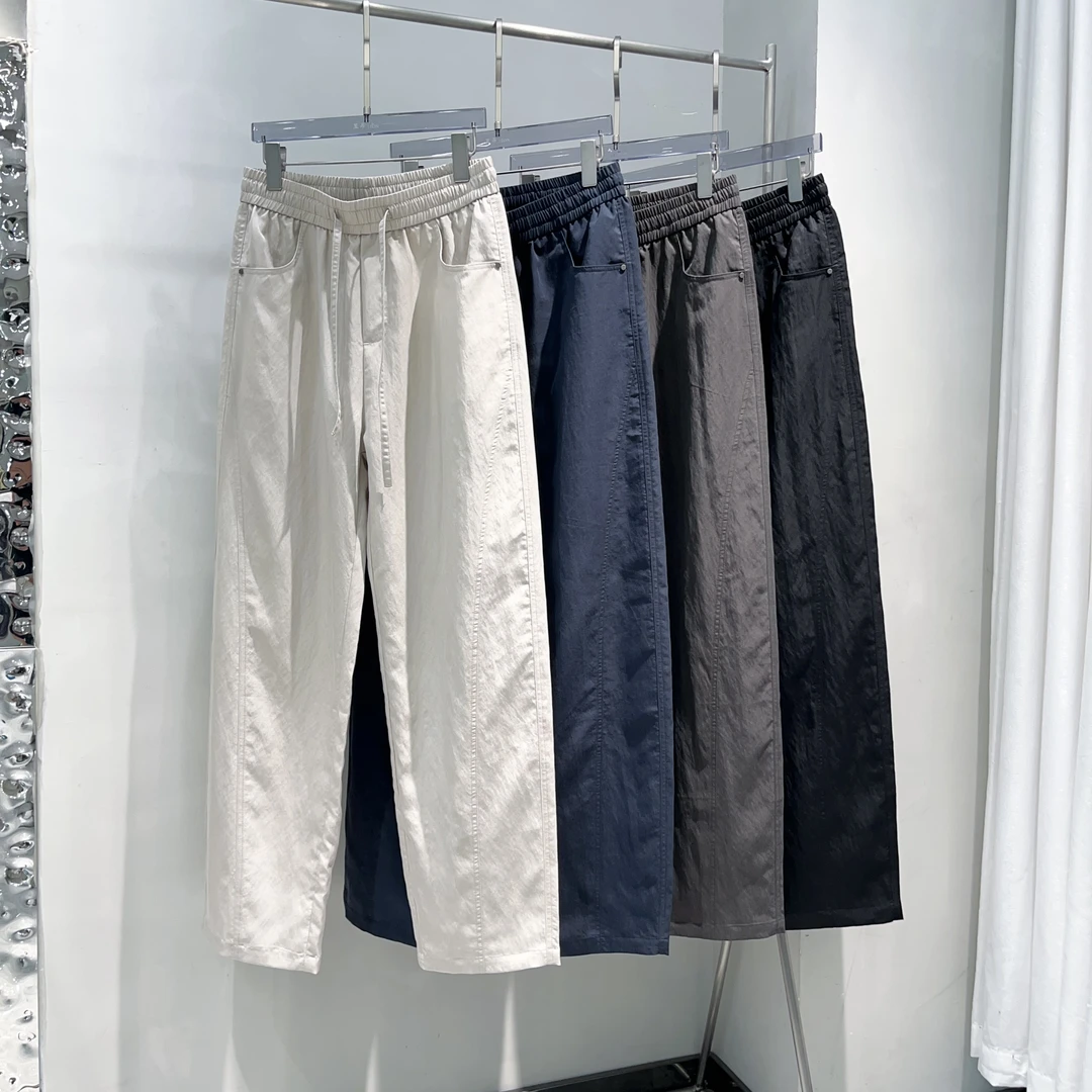 【赢家】夏季莱赛尔薄冰凉空调裤情侣款直筒休闲裤3169