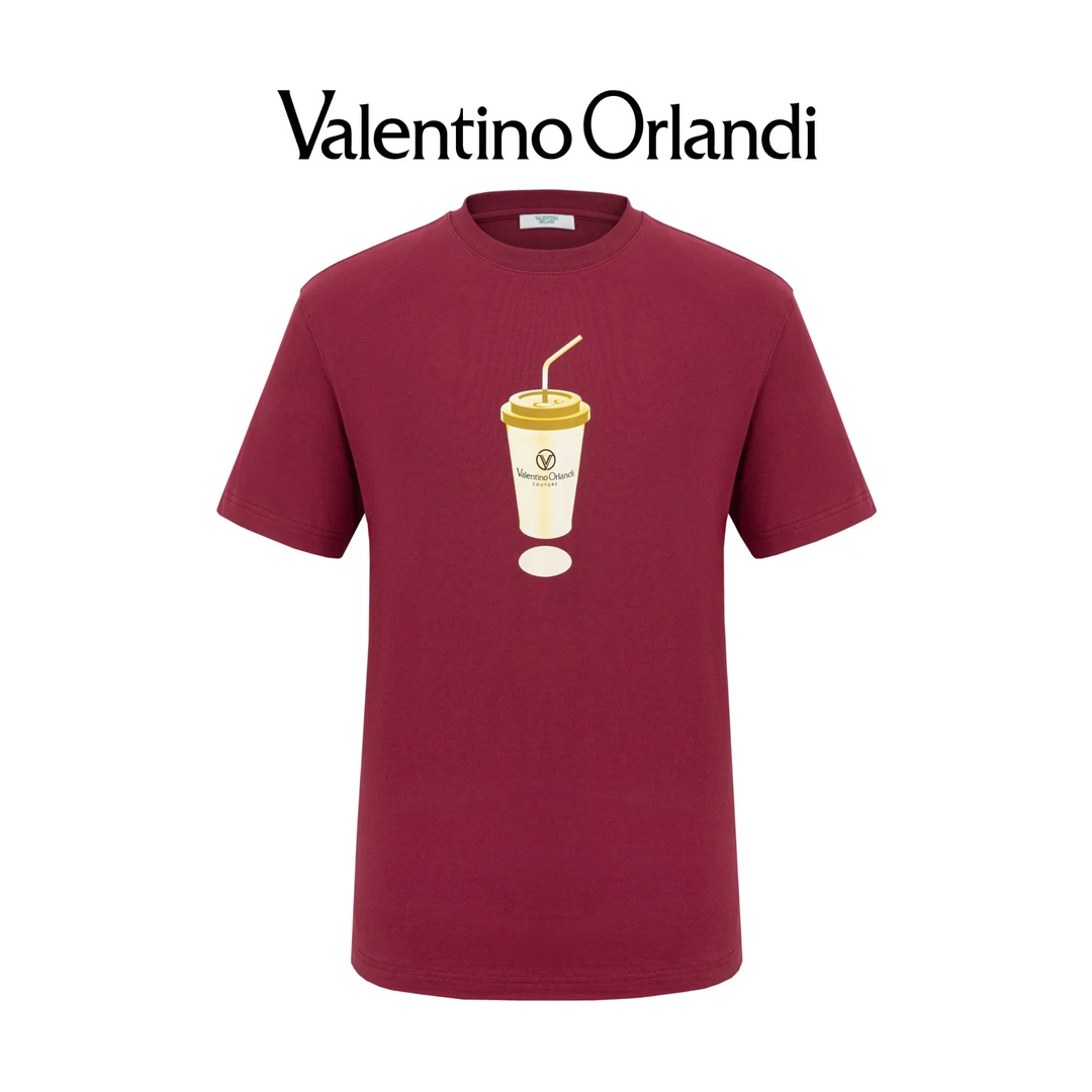VALENTINO ORLANDI/华伦天奴.奥兰迪2025春夏新款吸管杯多色短袖