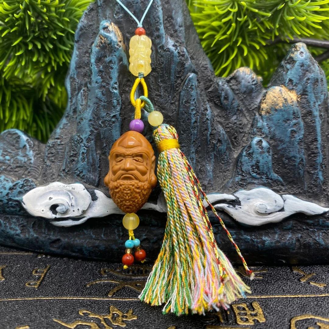 品众珠宝天然精品手机链侧挂橄榄核达摩祖师流苏
