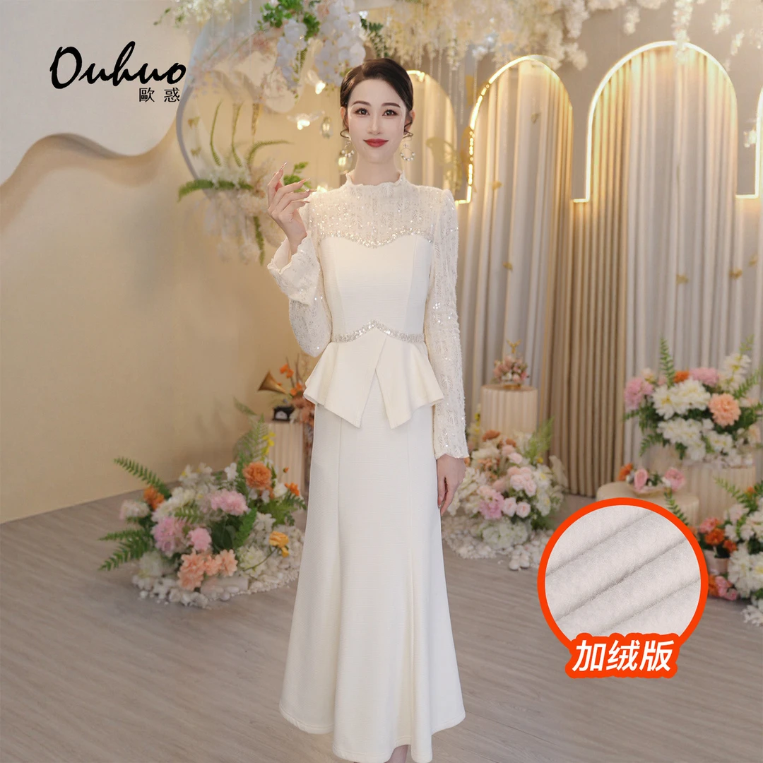 【木木定制】2025年秋冬新款轻奢高定加绒小香风连衣裙OHDRI10047