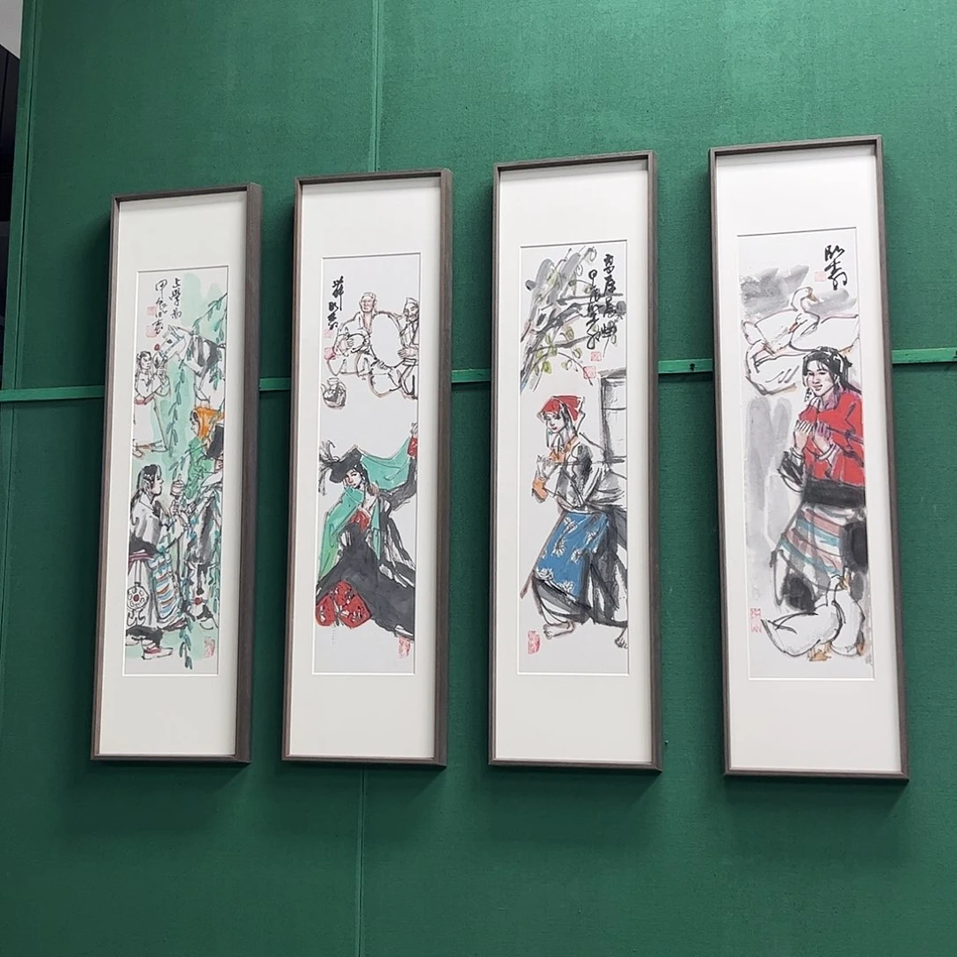 国画刘海带框精装裱
