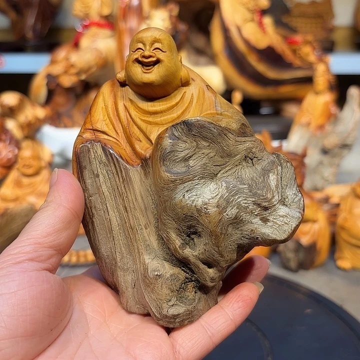 柏木太行崖柏弥勒佛