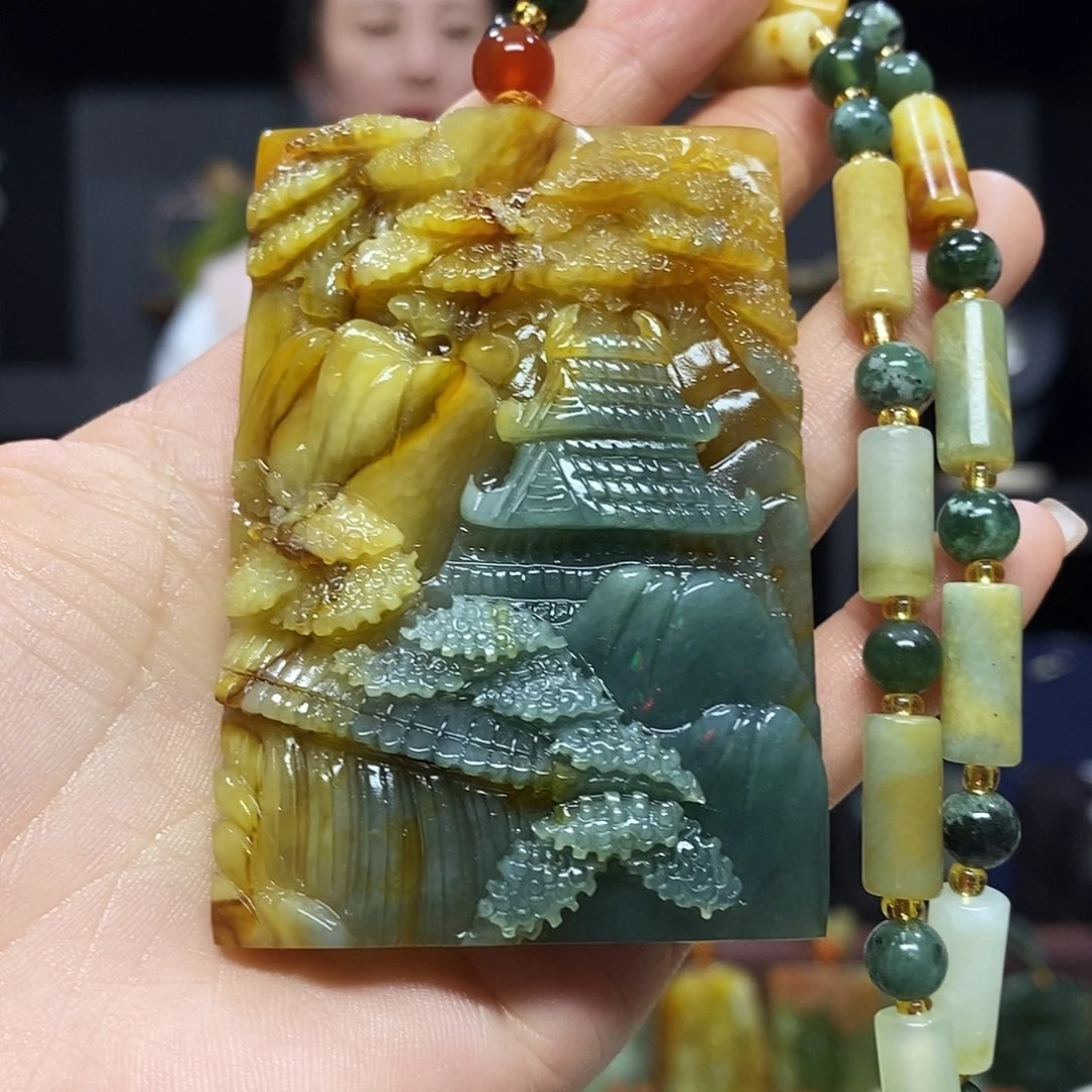 未镶嵌岫玉挂件吊坠