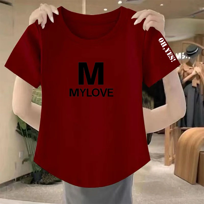 短袖t恤女夏季新款宽松韩版显瘦印花时尚百搭大码休闲圆领上衣ins