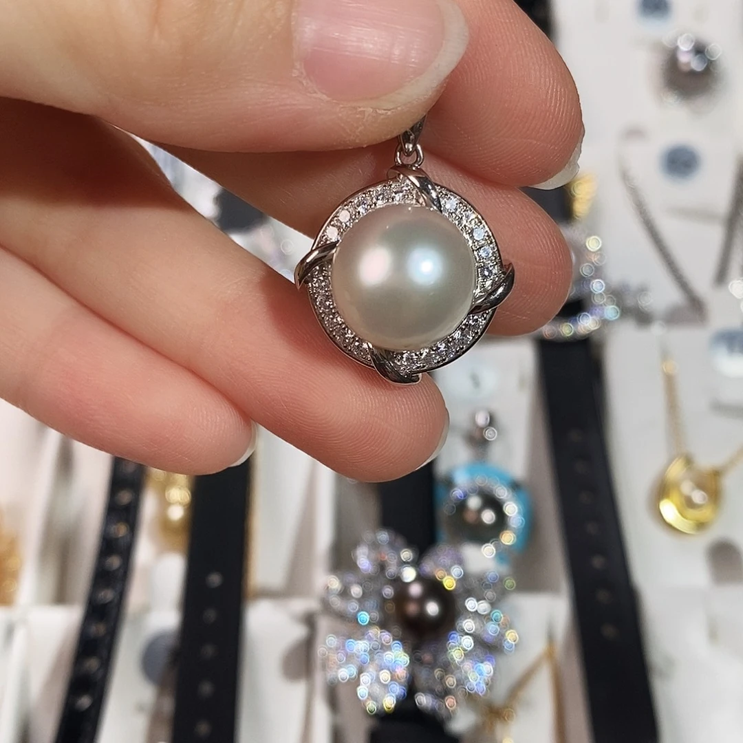 颈饰银S925镶嵌海水珍珠