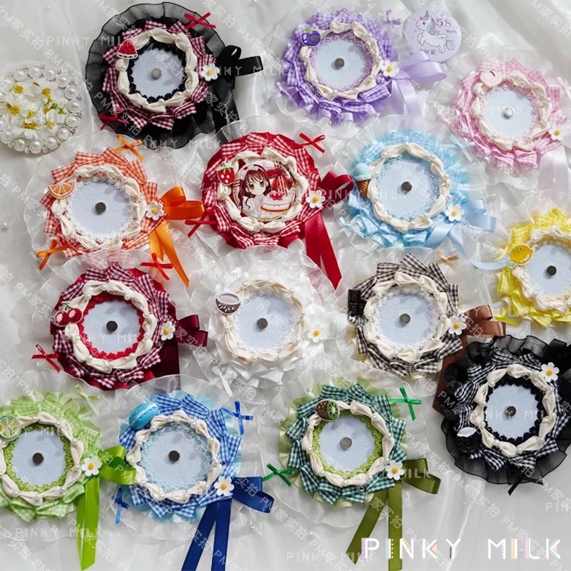 PM原创一口水果奶油吧唧托保护展示谷子痛板扎包成品装饰谷美道具