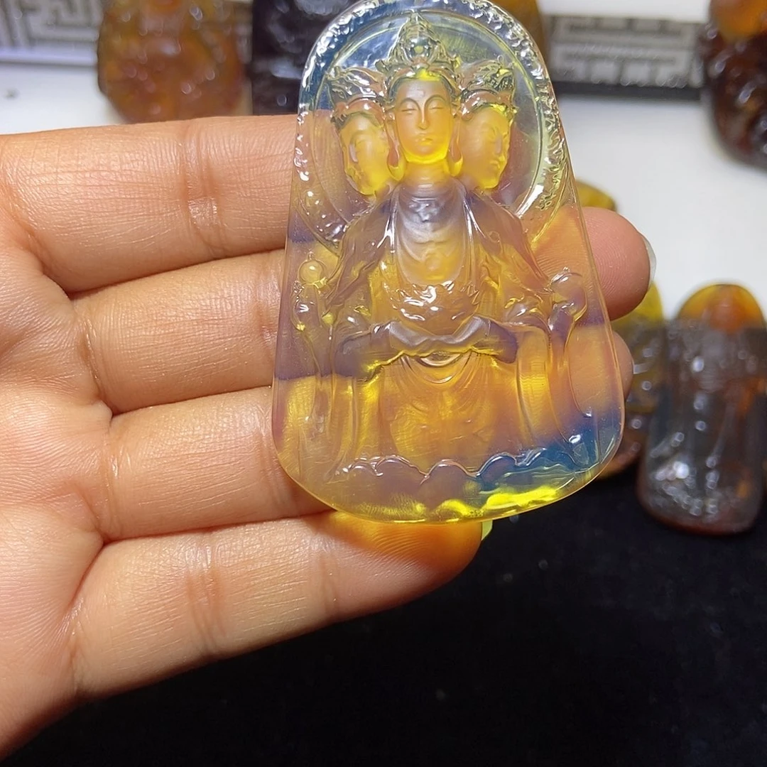 琥珀未镶嵌颈饰缅甸天然琥珀吊坠