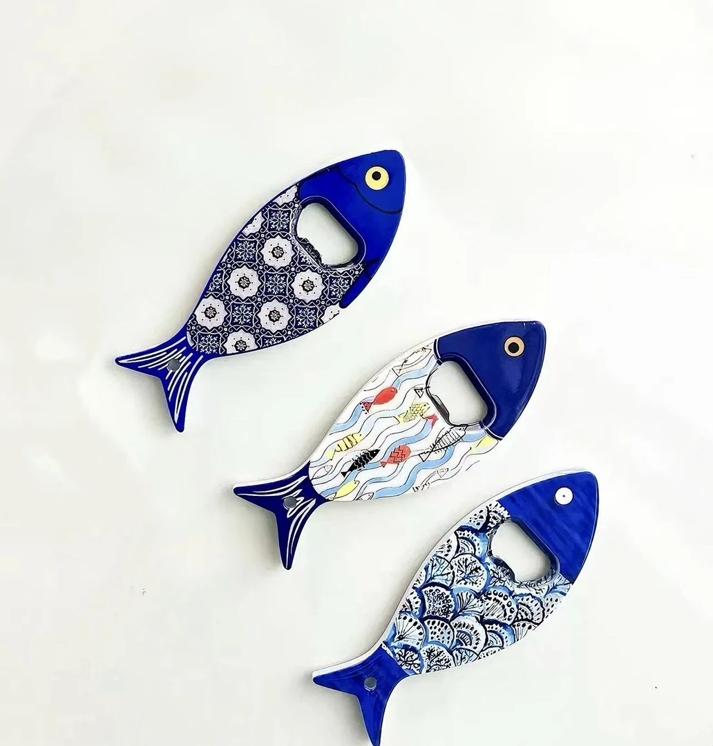 新款创意鱼开瓶器冰箱贴材质浮雕质感工艺立体感强冰箱贴