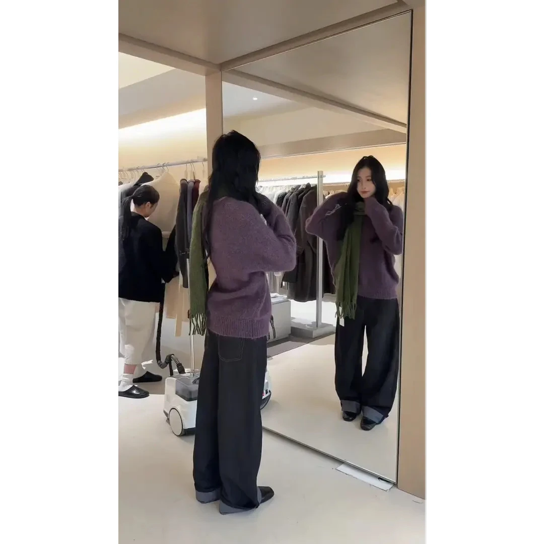 ins韩系新意法长袖针织衫女早秋新款毛衣穿搭