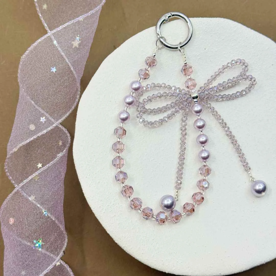 原创手机挂链挂绳轻奢手工女款通用短款手提创意手机链钥匙扣挂饰