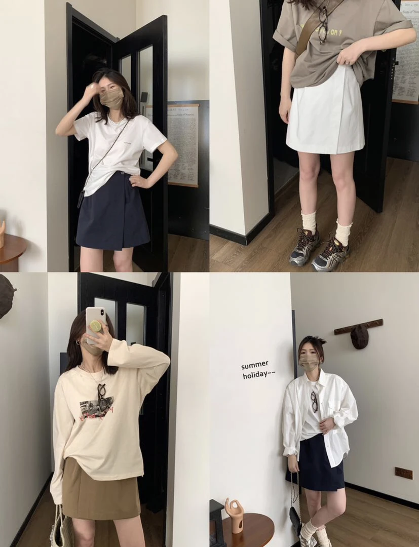 【art家】新款纯色显瘦裤裙