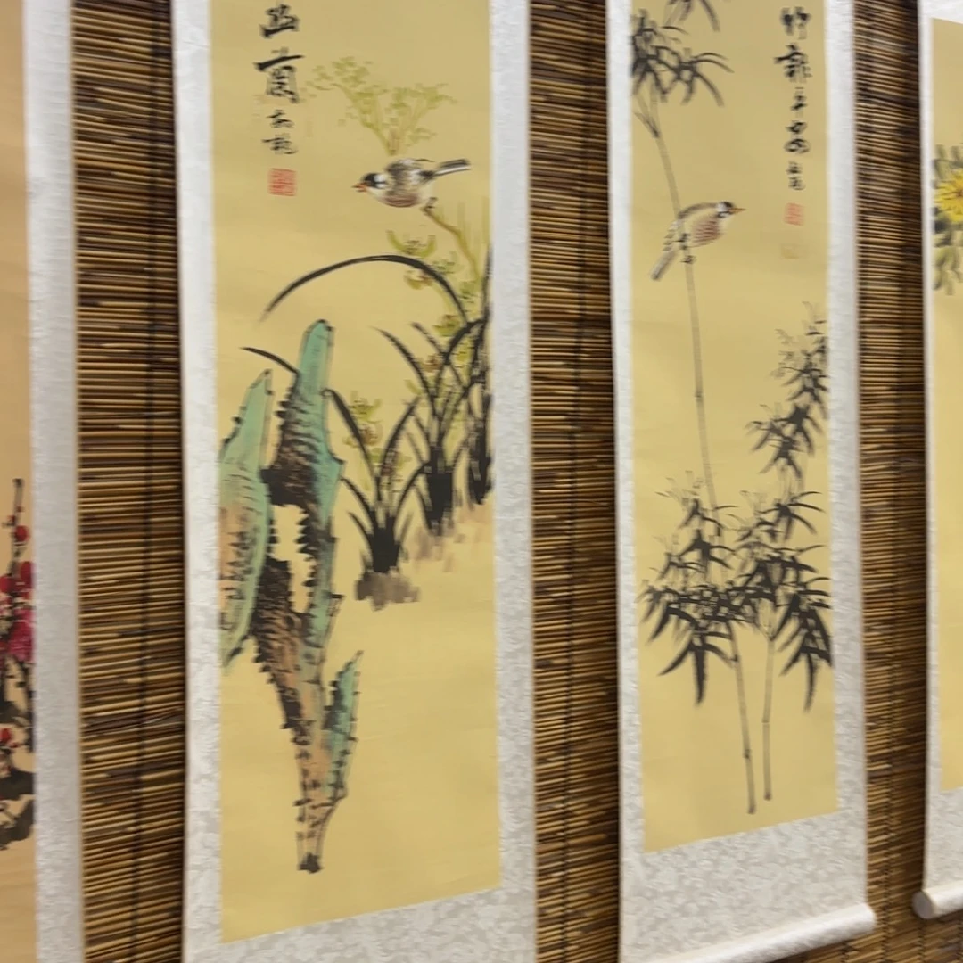 同***铁国画QB四幅一套作品！带证书！只限一单