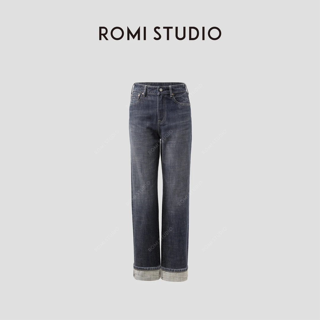 ROMI STUDIO“美式复古”全棉立体裁剪环保洗水牛仔裤 RWCSXA4630