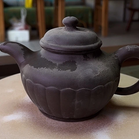 紫砂茶壶5**风宜兴紫砂半菊半手紫砂