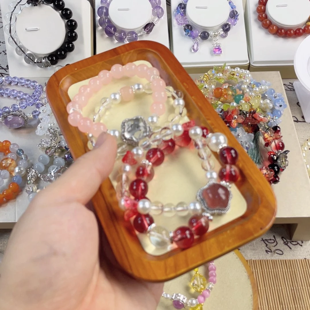 针钠钙石手链银S925镀金镶嵌