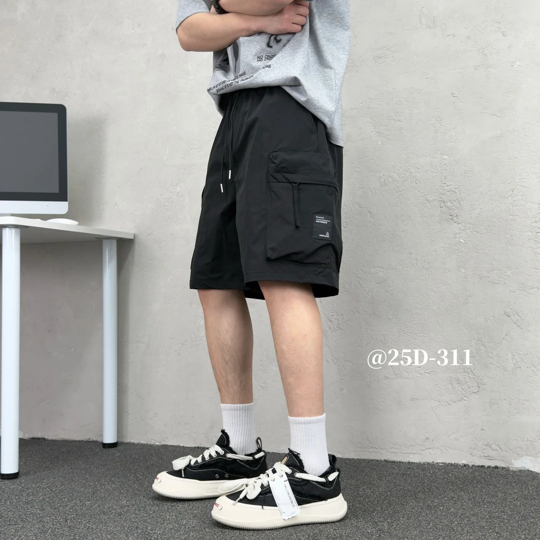 25新款夏季速干短裤男士美式高街韩版宽松工装多兜设计感时尚修身