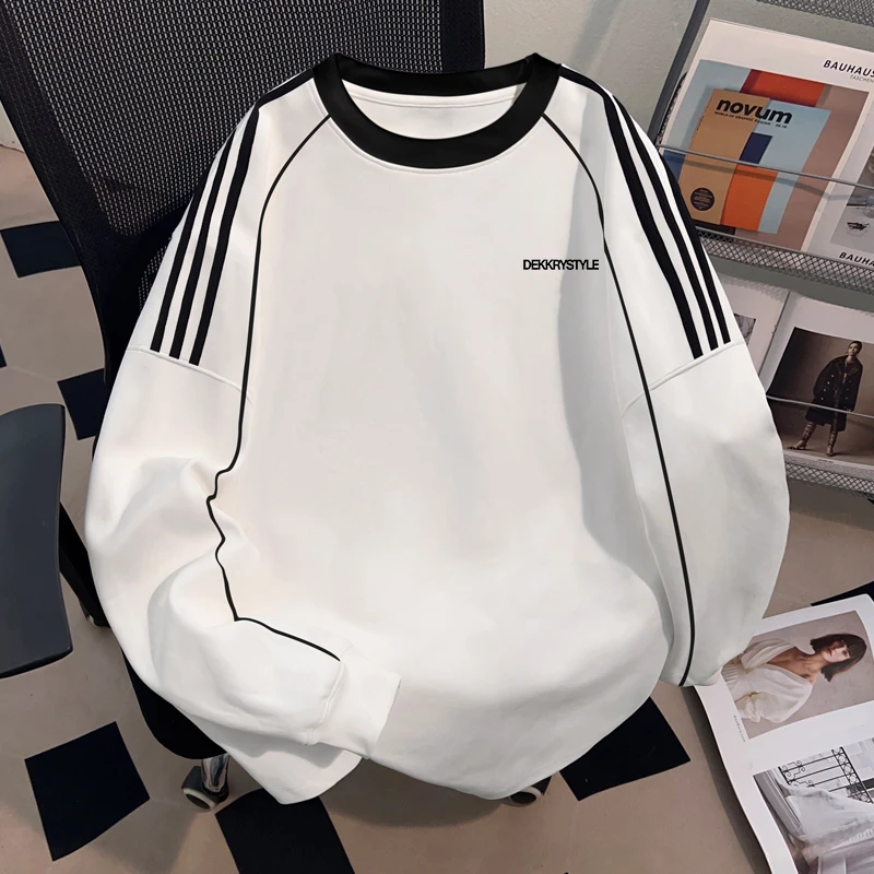 Dekkry潮牌港风休闲宽松设计感t恤秋冬纯棉长袖男女oversize上衣