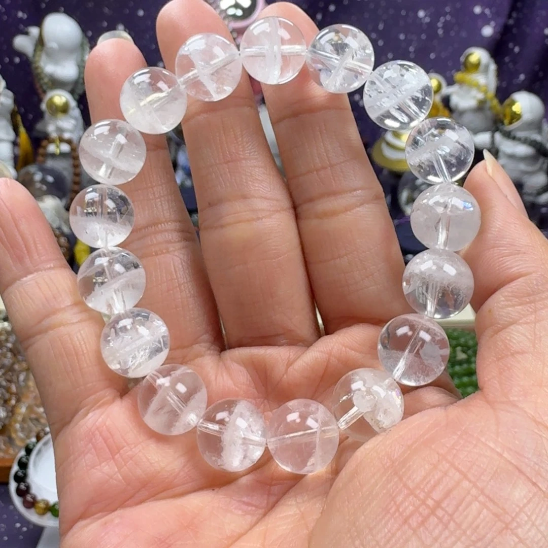 水晶手串未镶嵌彩虹白幽灵水晶手串