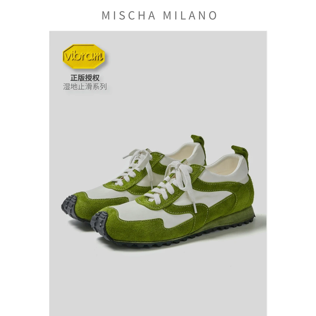意大利mischa&vibram 2025新款方头德训鞋女阿甘鞋运动鞋原创设计