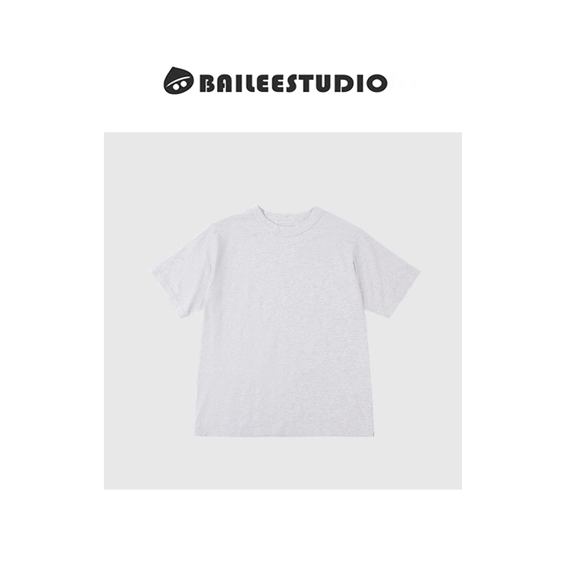【柏栗良品】2025春夏休闲风纯棉金悦圆领宽松版短袖T恤98282
