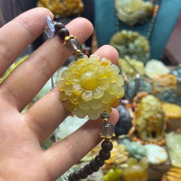 蛇纹石玉合金颈饰