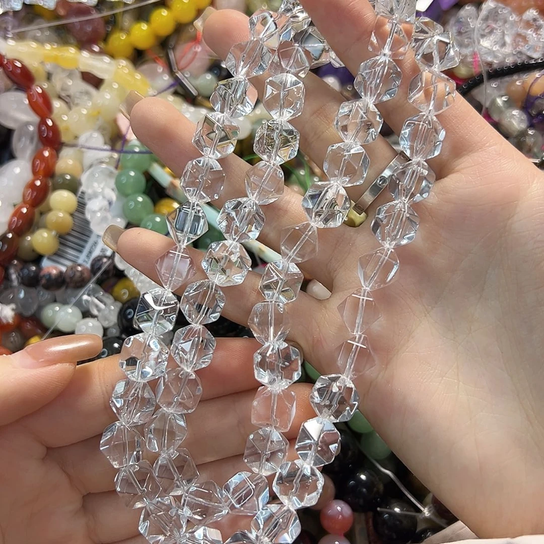 玛瑙/玉髓未镶嵌珠宝半成品压电白水八菱切大长条