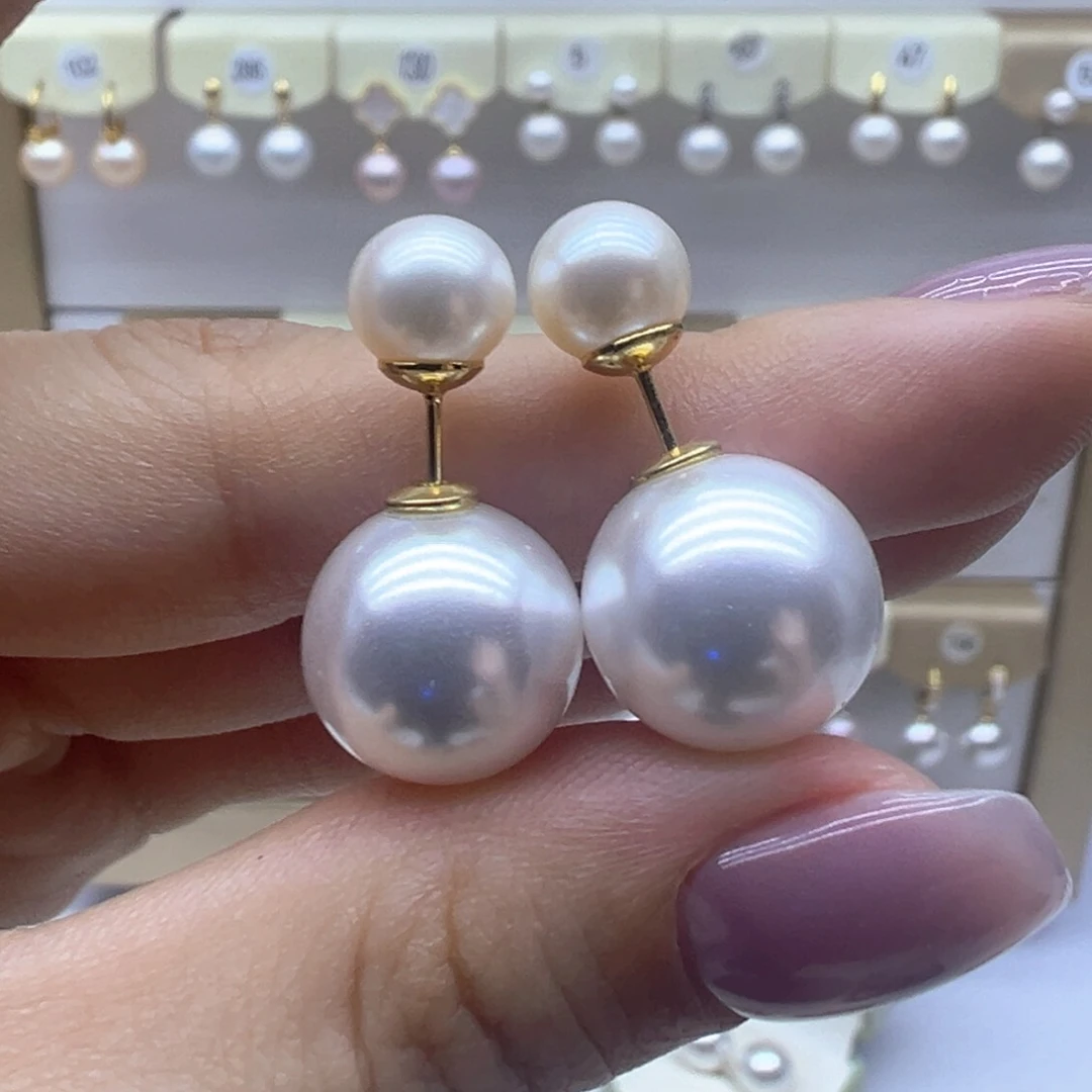 银S925镶嵌淡水珍珠耳饰