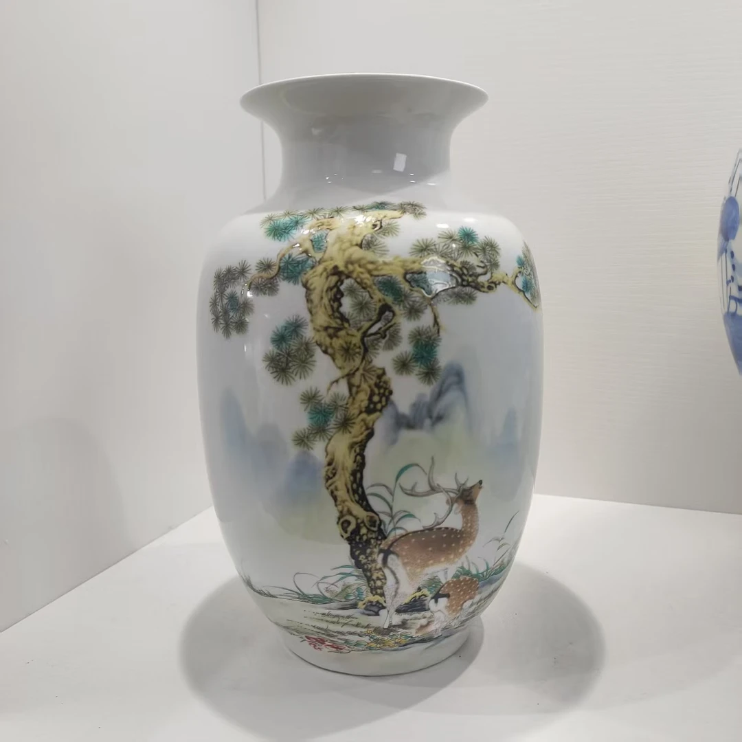 景德镇陶瓷福禄双全冬瓜瓶