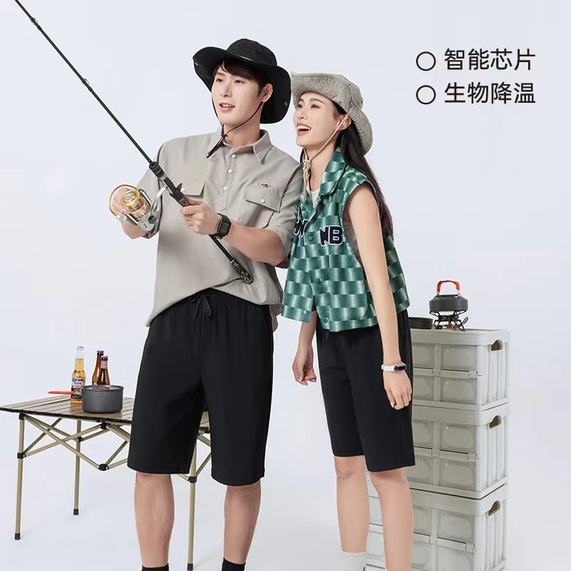 智能芯片凉感科技男女同款五分短裤夏季速干高品质休闲短裤