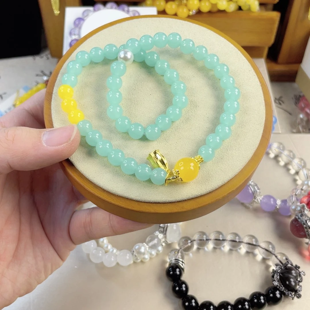 针钠钙石手饰银S925镀金镶嵌