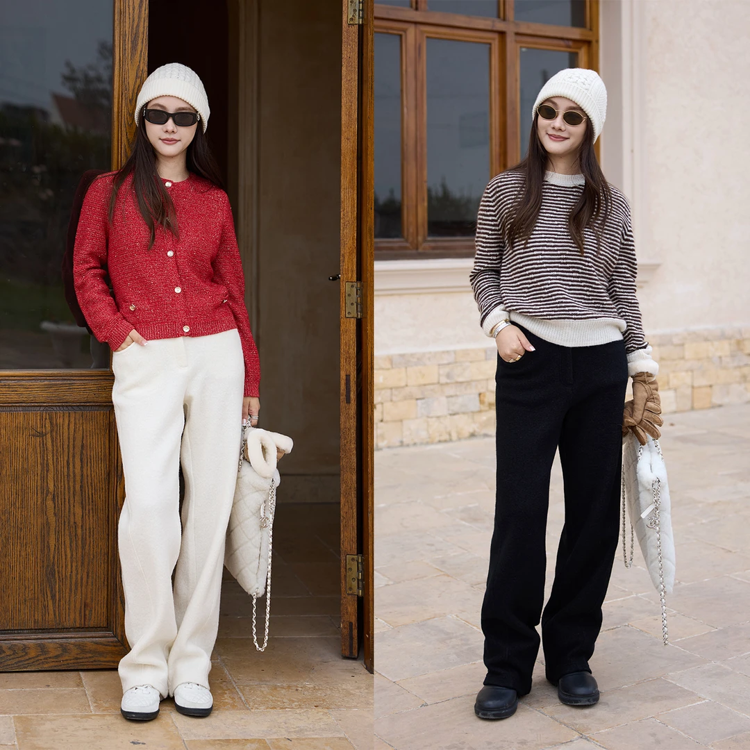 SOV "暖奢裤"zhi禾*巴黎线纯羊毛 德国织造 圈圈感过冬神裤