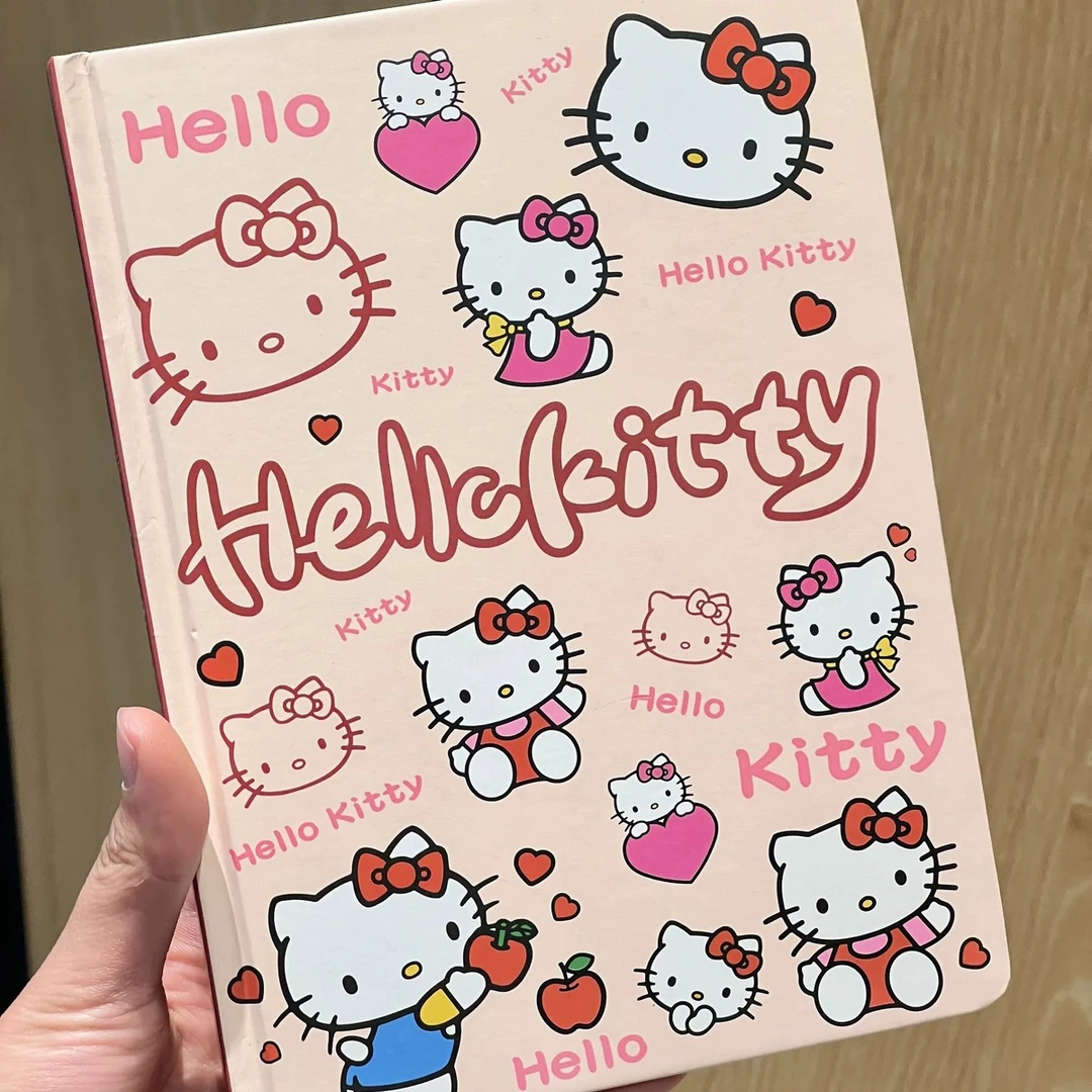 可爱hellokitty笔记本加厚A5彩页本手账本KT猫少女心学生记事本