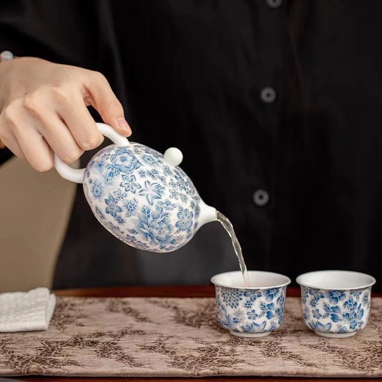 【中国邮政专属链接】青花素烧西施壶带两杯MC001