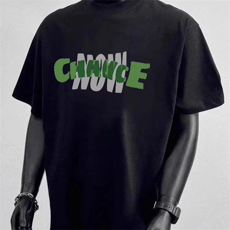 海外订单尾货~剪标撤回外贸美式复古字母印花纯棉短袖T恤男女情侣