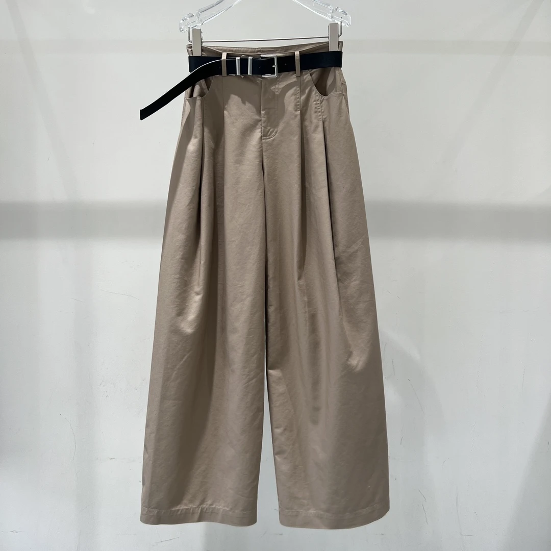 艾家2025新款直筒简约百搭高腰时尚显瘦宽松阔腿休闲裤3036