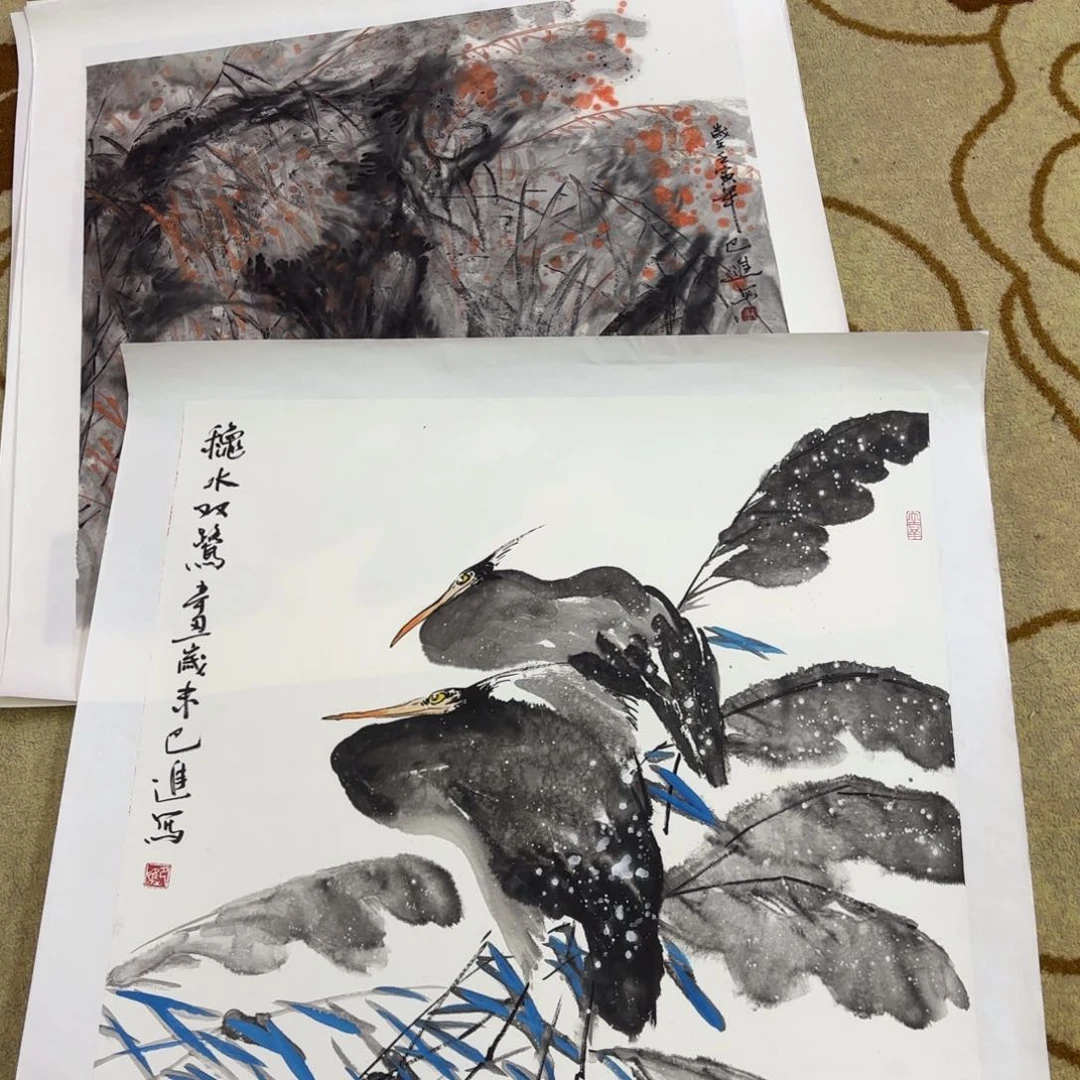 国画奔*儿巴进斗方李欣主播