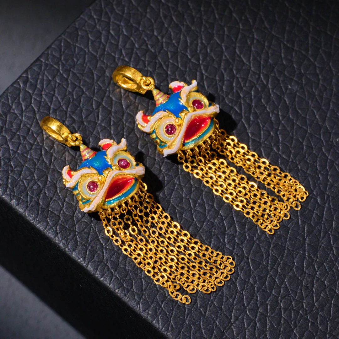 【歪歪】（素金）醒狮吊坠*18K金（多样性发一）XB-H9719