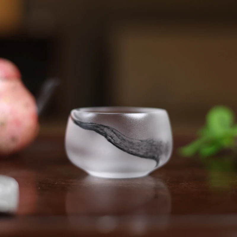 【见珊】水墨色圆融杯（琉璃S0553）