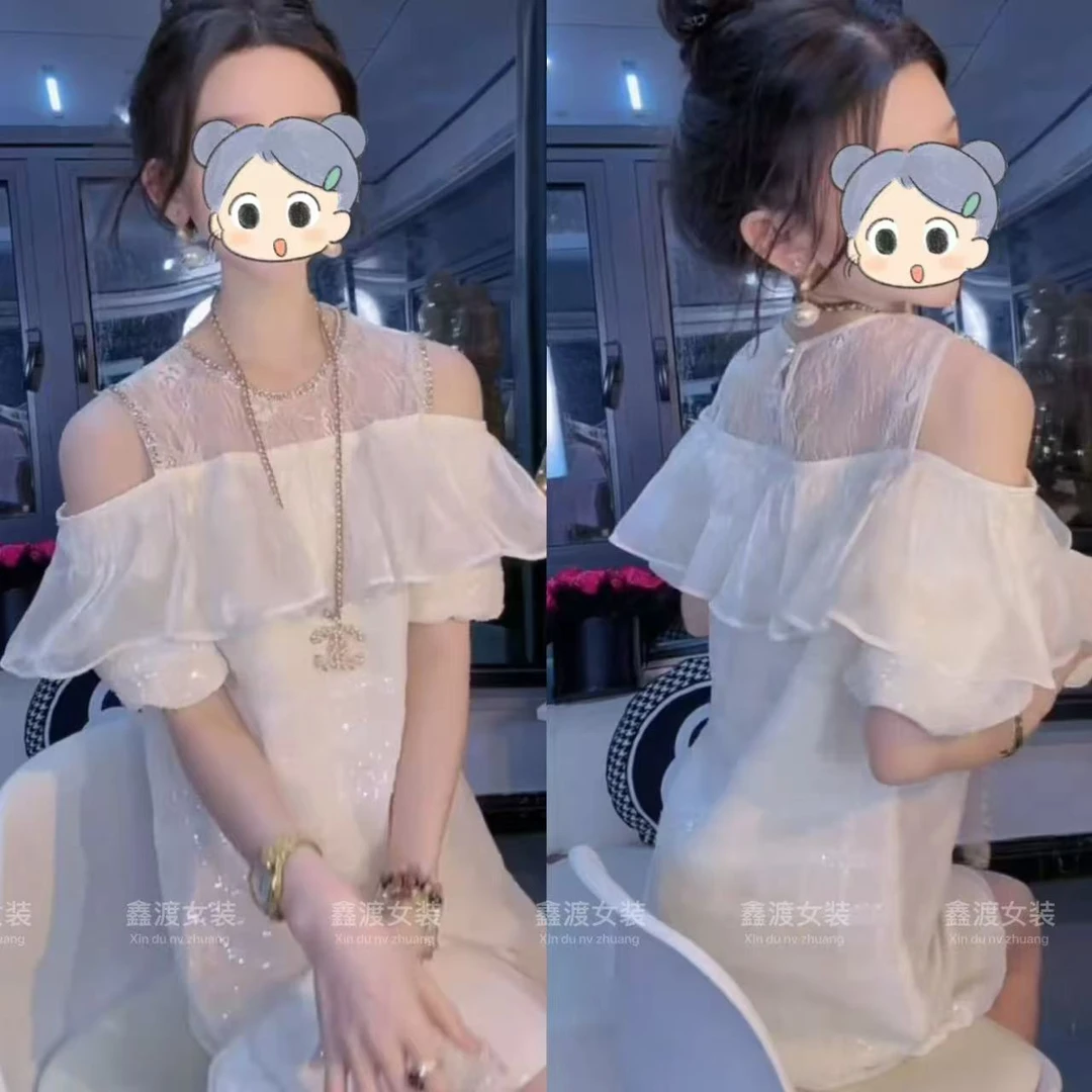 2025夏季新款时尚显瘦气质女士网红洋气连衣裙百搭款D9820