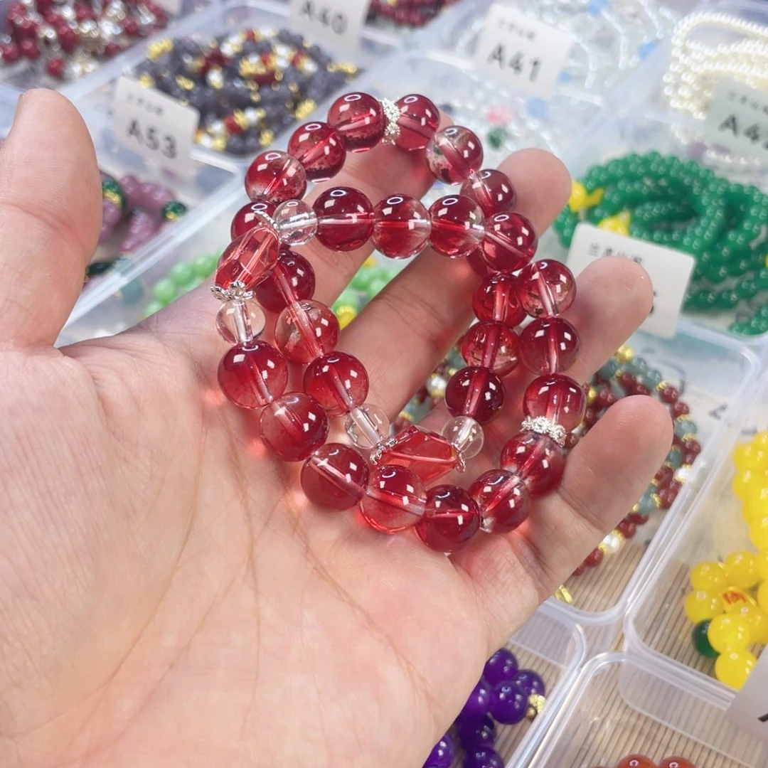 檀香紫檀（小叶紫檀）手串银S925镀金镶嵌