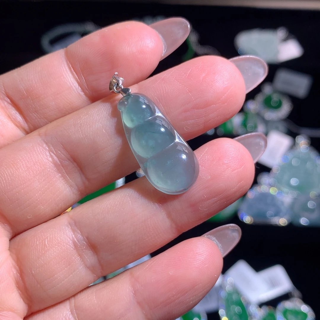 【闪购商品】翡翠银S925镶嵌颈饰天然翡翠
